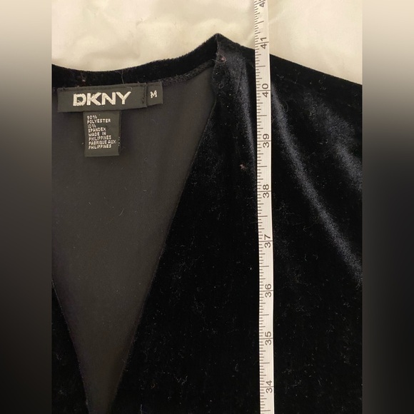 Vintage DKNY Black Long Sleeve velvet Dress - Picture 6 of 6